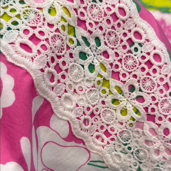 Lilly Pulitzer Strapless Floral SZ 0 Pink and Green Mini Dress for Vibrant Style - Picture 8 of 14